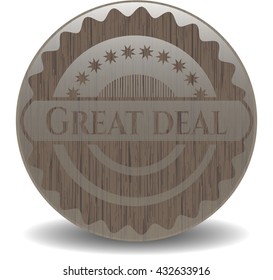 Great Deal wood icon or emblem