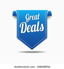 Great Deals Blue Vector Icon Design