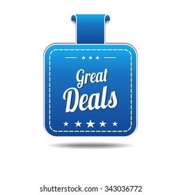 Great Deals Blue Vector Icon Design