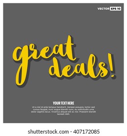 Great Deals (Brush Lettering Vector Design Template)