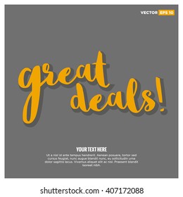 Great Deals (Brush Lettering Vector Design Template)