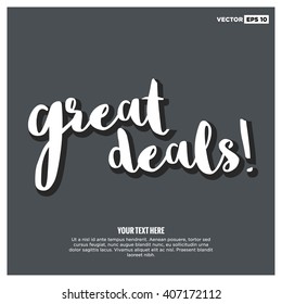 Great Deals (Brush Lettering Vector Design Template)