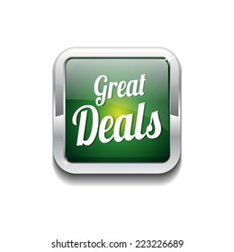 Great Deals Green Vector Icon Button