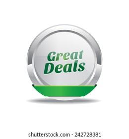 Great Deals Green Vector Icon Button