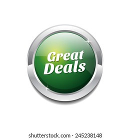 Great Deals Green Vector Icon Button