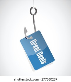 great deals hook tag sign concept illustration design over a white background