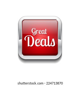 Great Deals Red Vector Icon Button