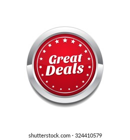 Great Deals Red Vector Icon Button