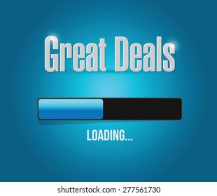 great deals search bar sign concept illustration design over a blue background