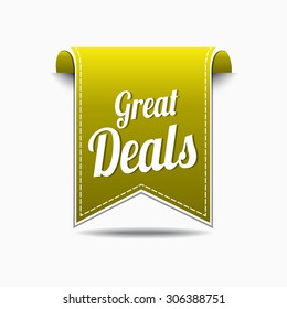 Great Deals Yellow Vector Icon Design