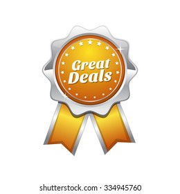 Great Deals Yellow Vector Icon Design