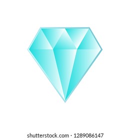 Great design of the big light blue diamond on a white background