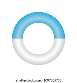 Great design concept of a blue-white life-saving wheel on a white backgroundblue