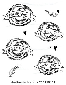 Great design with inspirational words in floral circle