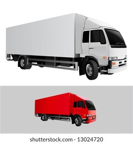 great detail cargo truck vector