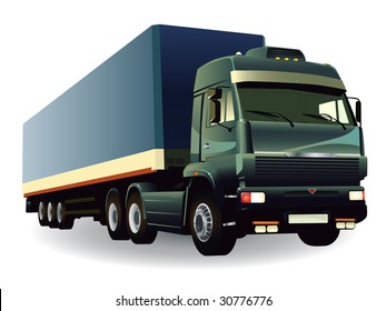 great detail cargo truck vector 02