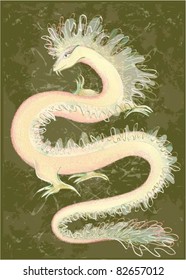 Great Dragon color. Illustration of the Chinese dragon.