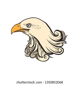Great Eagle Head Ornament Vintage Art Illustration