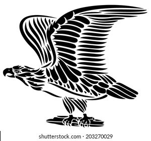 Great eagle with large wings