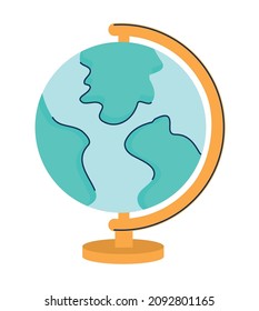 gran globo terrestre sobre blanco