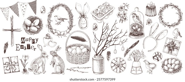 Great Easter holiday collection vector