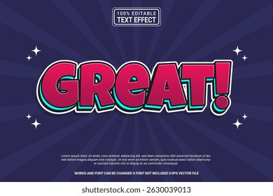 Great Editable Text Effect Vector Design – Playful and Modern Typography Cartoon Style for Poster, Branding, Social Media