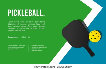 Great editable vector background of Pickleball court ball and bat best for your digital and print resource