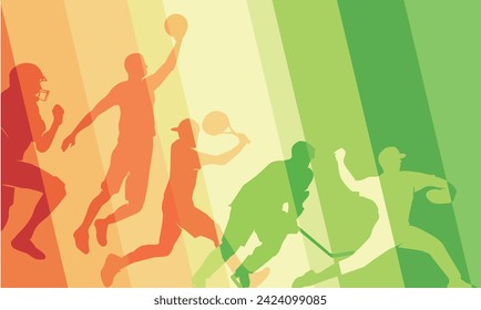 Great editable vector design scene of multi popular american sports background suit for any digital and print graphic resources