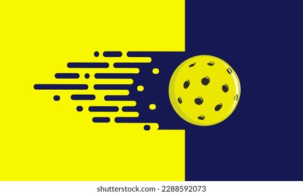 Great editable vector file flat illustration of pickleball ball with movement symbol good for digital design and print mockup