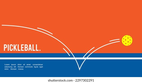 Gran archivo vectorial editable ilustración plana de bola de pickleball con símbolo de movimiento bueno para el diseño digital y la simulación de impresión