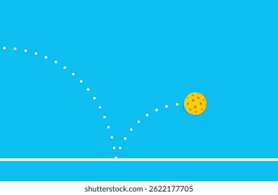 Great editable vector file flat illustration of pickleball ball with movement symbol good for digital design and print mockup