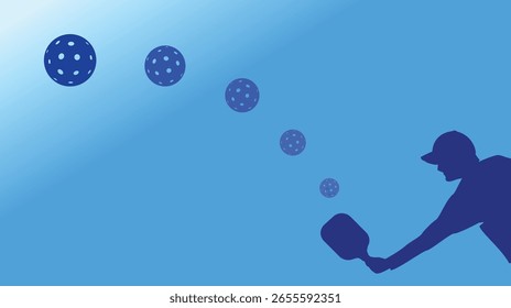 Great editable vector file flat illustration of pickleball backhand motion good for digital design and print mockup