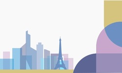 : Great Editable Vector File Of Paris City Silhouette With Sport Accents In Classy And Unique Style Best For Your Digital Design And Print Mockup