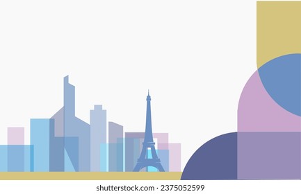 : Great editable vector file of Paris city silhouette with sport accents in classy and unique style best for your digital design and print mockup