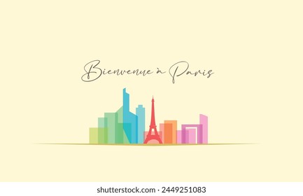 Great editable vector file of Paris skyline with classy and unique style best for your digital design and print mockup	