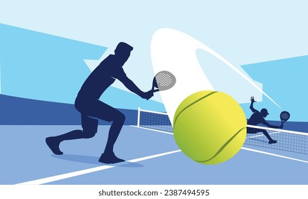 Great editable vector illustration of padel or paddle players with smash action best for your digital design and print