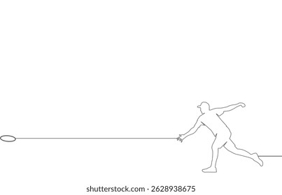 Great editable vector line illustration of discgolf throwing best for any digital graphic and printing purpose