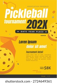 Grande vetor editável moderno projeto de fundo de pickleball para qualquer mídia
