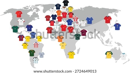 Great editable vector of world soccer or football tournament contestant nation jersey design for any media