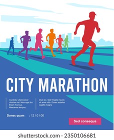 Great elegant colorful vector editable marathon poster background design for your marathon championship event