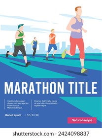 Great elegant colorful vector editable marathon runners poster background design for your marathon championship event