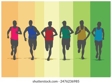 Great elegant colorful vector editable of marathon or sprinter poster background design for your marathon championship event	