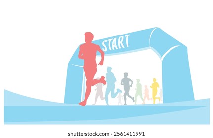 Great elegant colorful vector editable marathon runners start poster background design for your marathon championship event