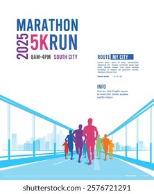 Great elegant colorful vector editable marathon poster background design for your marathon championship event