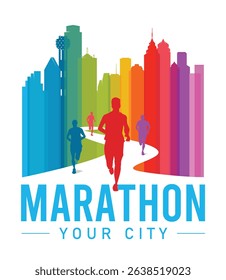 Great elegant colorful vector editable marathon logo or illustration best design for your marathon championship event
