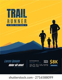 Great elegant colorful vector editable trail running poster background design for your trail running championship event