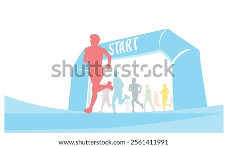 Great elegant colorful vector editable marathon runners start poster background design for your marathon championship event