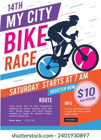 Great elegant vector editable bicycle race poster background design for your championship community event