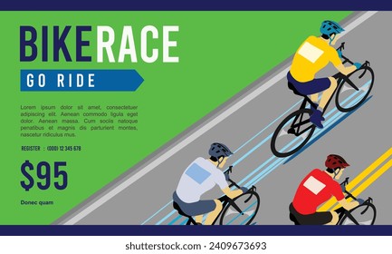 Gran diseño de fondo de afiches para la carrera de ciclismo editable por vector elegante para su evento de comunidad de campeonato