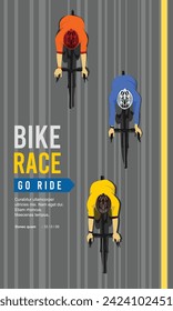 Great elegant vector editable bicycle race top view bird angle poster background design for your championship community event